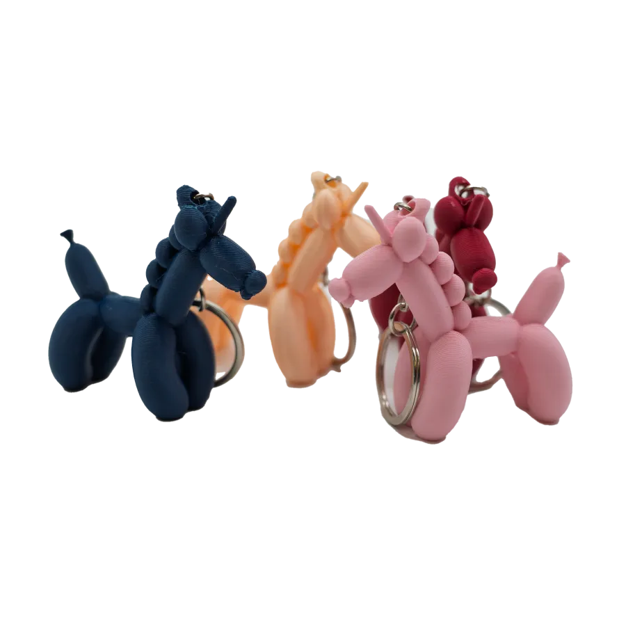 Unicorn balloon dog keychain - 