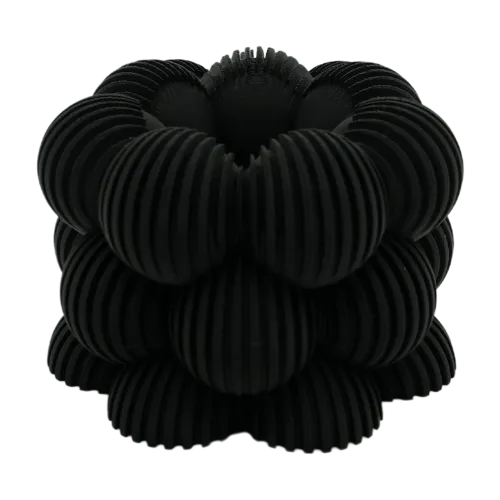 Waxinelichthouder Bubble Gestreept | Zwart