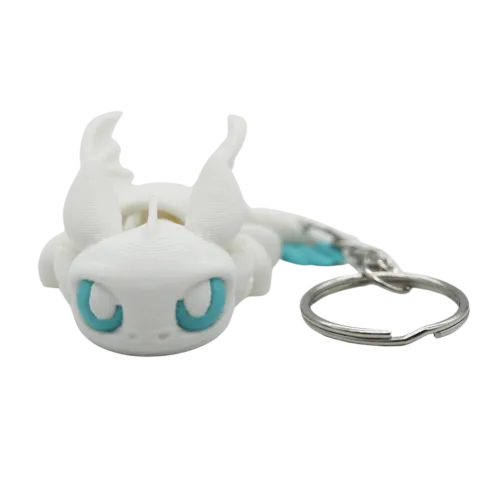 Flexibele draak sleutelhanger | Ivoor Wit