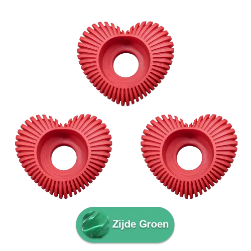 Waxinelichthouder Hart Gestreept - Zijde Groen - 3 stuks