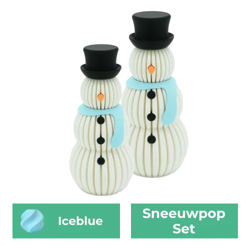 Sneeuwpop set | IJsblauw | 14CM & 20CM