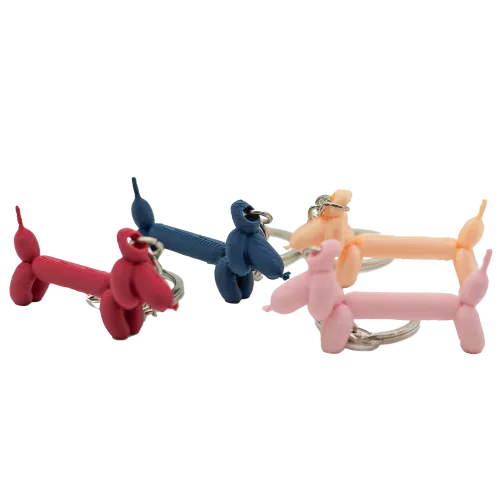 Wiener ballon hond sleutelhanger | Zwart