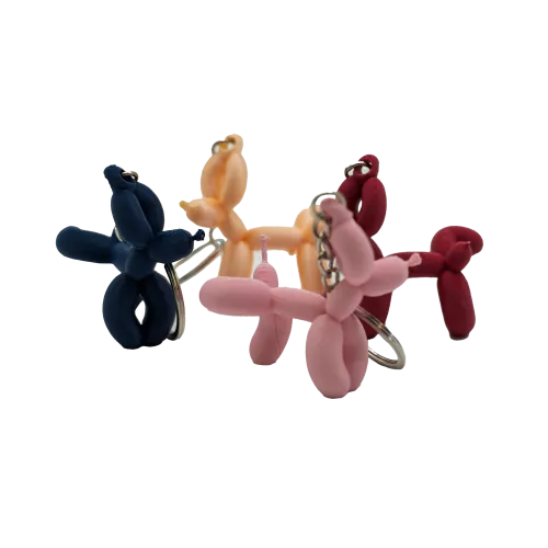 Plassende ballon hond sleutelhanger | Zwart