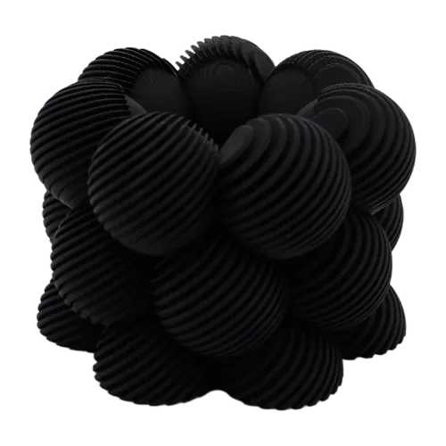 Waxinelichthouder Bubble Schuin Gestreept | Zwart