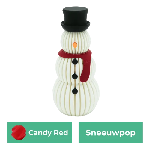 Sneeuwpop | Zijde Rood | 14CM