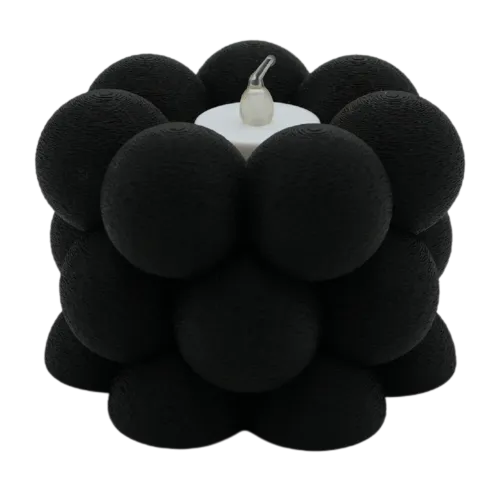 Waxinelichthouder Bubble Fuzzy | Zwart