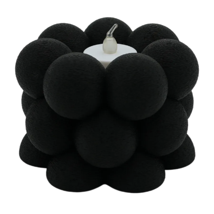 Waxinelichthouder Bubble Fuzzy - Zwart