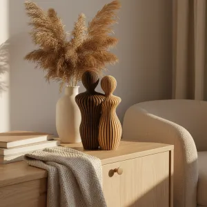 Familie beeldjes - 15CM - Koppel - Bruin, Mokka en Wit