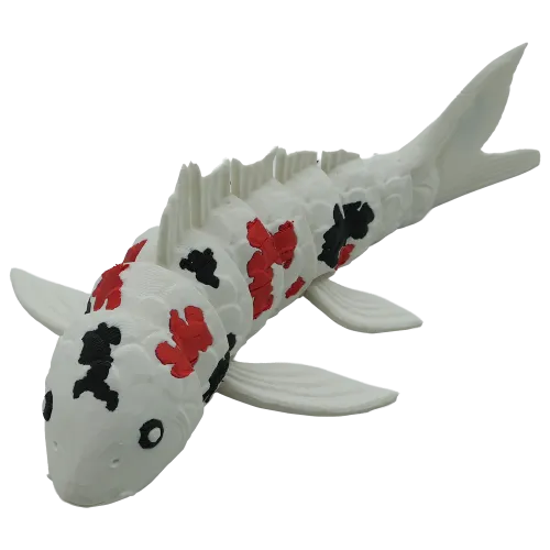 Nishiki Koi flexibel Koi beeld - 30CM - Wit / Rood / Zwart