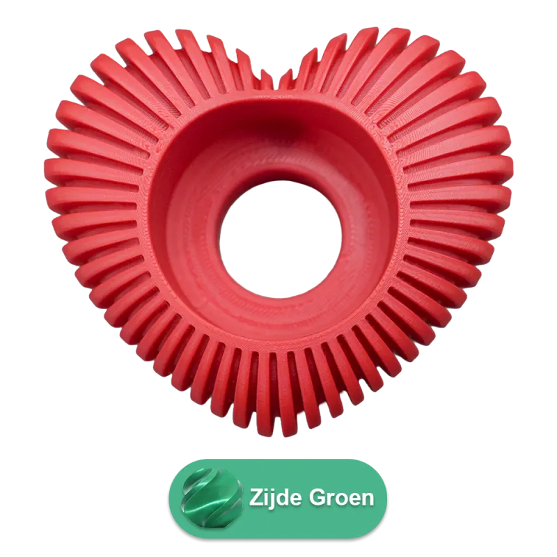 Waxinelichthouder Hart Gestreept | Zijde Groen | 1 stuks