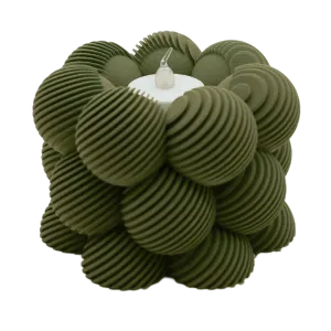 Waxinelichthouder Bubble Schuin Gestreept - Zwart