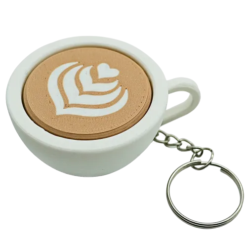 Koffiekopje fidget clicker sleutelhanger