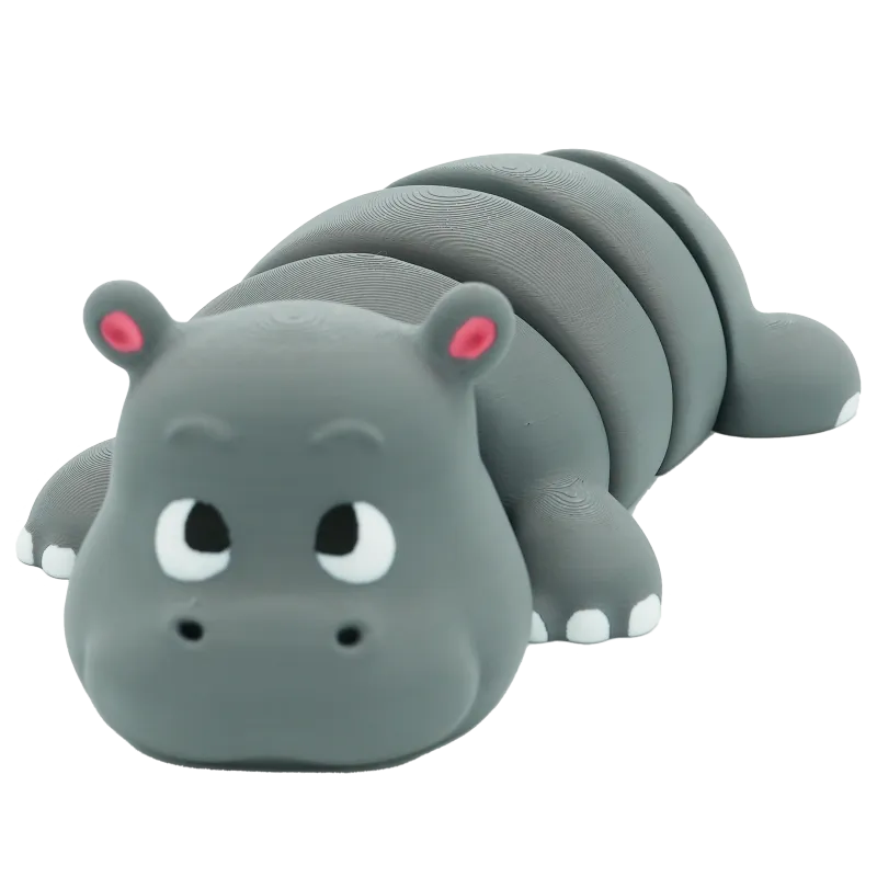 Flexibele nijlpaard - 25CM - Nardo Grijs - 25CM