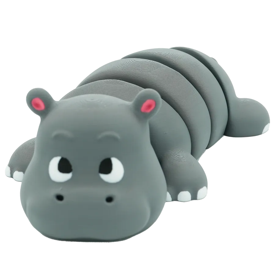 Flexibele nijlpaard - 25CM - Nardo Grijs - 25CM
