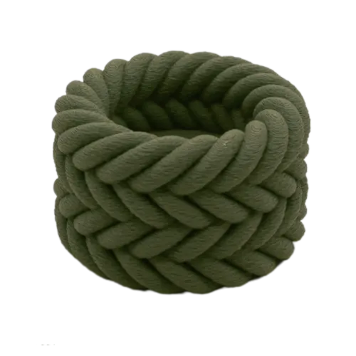 Waxinelichthouder Vlecht | Zwart