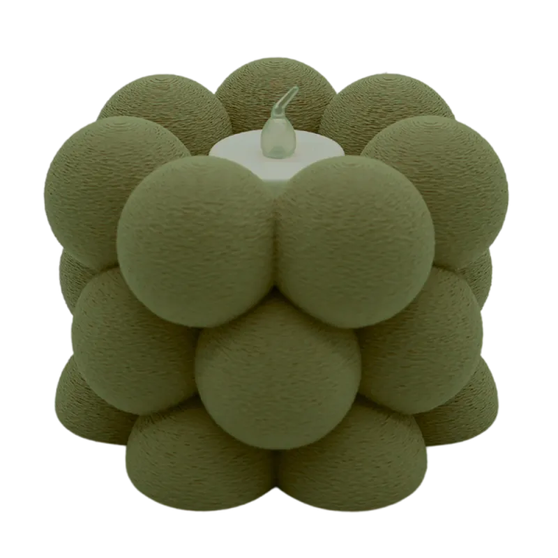 Waxinelichthouder Bubble Fuzzy - Zwart