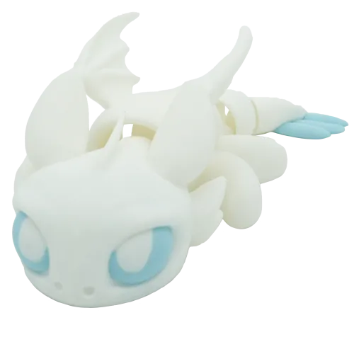 Flexibele draak | Ivoor Wit | 25CM