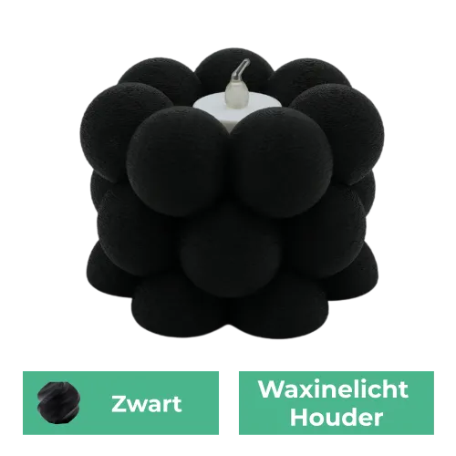 Waxinelichthouder Bubble Fuzzy | Zwart