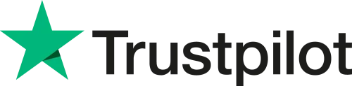 Groene ster naast het woord Trustpilot in zwarte letters, tegen een witte achtergrond.