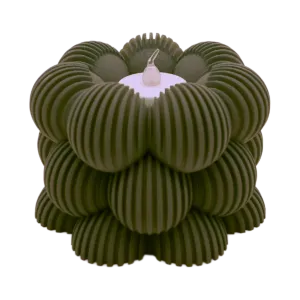 Waxinelichthouder Bubble Gestreept - Zwart