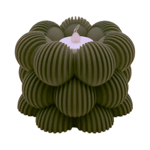 Waxinelichthouder Bubble Gestreept - Zwart