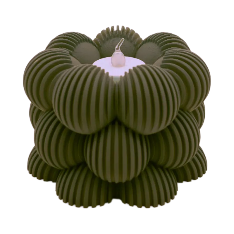 Waxinelichthouder Bubble Gestreept - Zwart