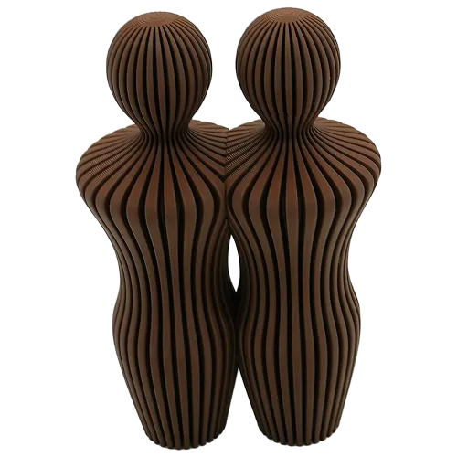 Familie beeldjes | 15CM | Koppel man & man | Bruin, Mokka en Wit