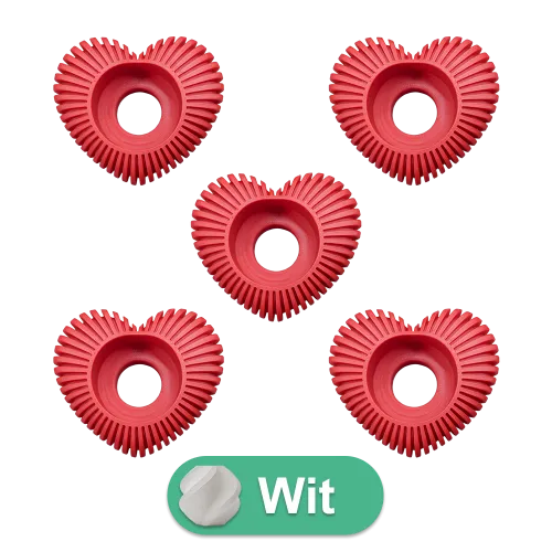 Waxinelichthouder Hart Gestreept | Ivoor Wit | 5 stuks