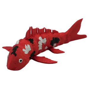 Nishiki Koi flexibel Koi beeld - 30CM - Rood / Zwart / Wit