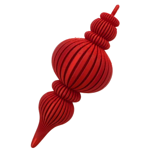 Langwerpige kerstbal | Zijde Rood | 12CM | 1 stuks