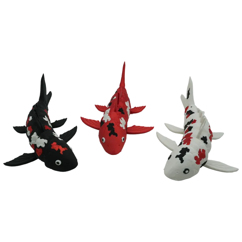Nishiki Koi flexibel Koi beeld - 30CM - Rood / Zwart / Wit