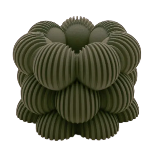 Waxinelichthouder Bubble Gestreept | Zwart