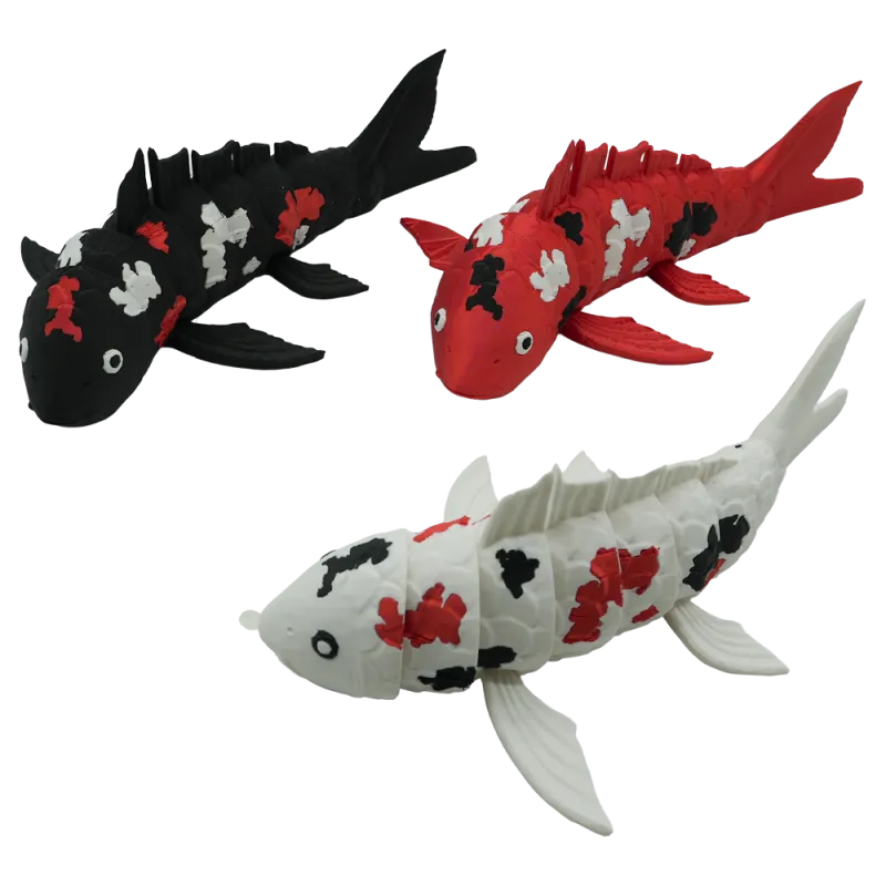 Nishiki Koi flexibel Koi beeld - 30CM - Rood / Zwart / Wit