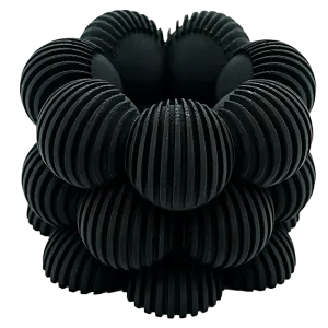 Waxinelichthouder Bubble Gestreept - Zwart