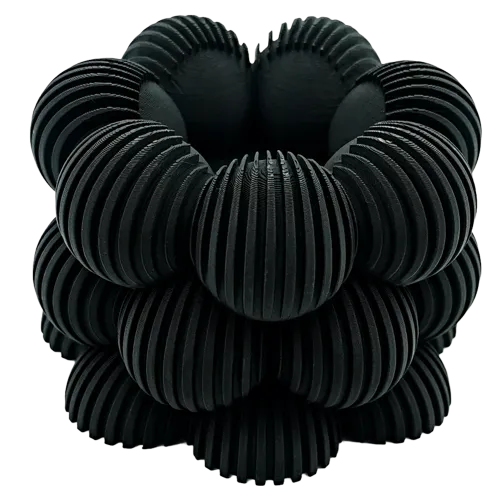 Waxinelichthouder Bubble Gestreept - Zwart