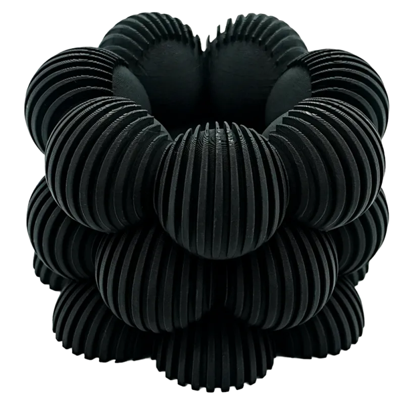 Waxinelichthouder Bubble Gestreept - Zwart