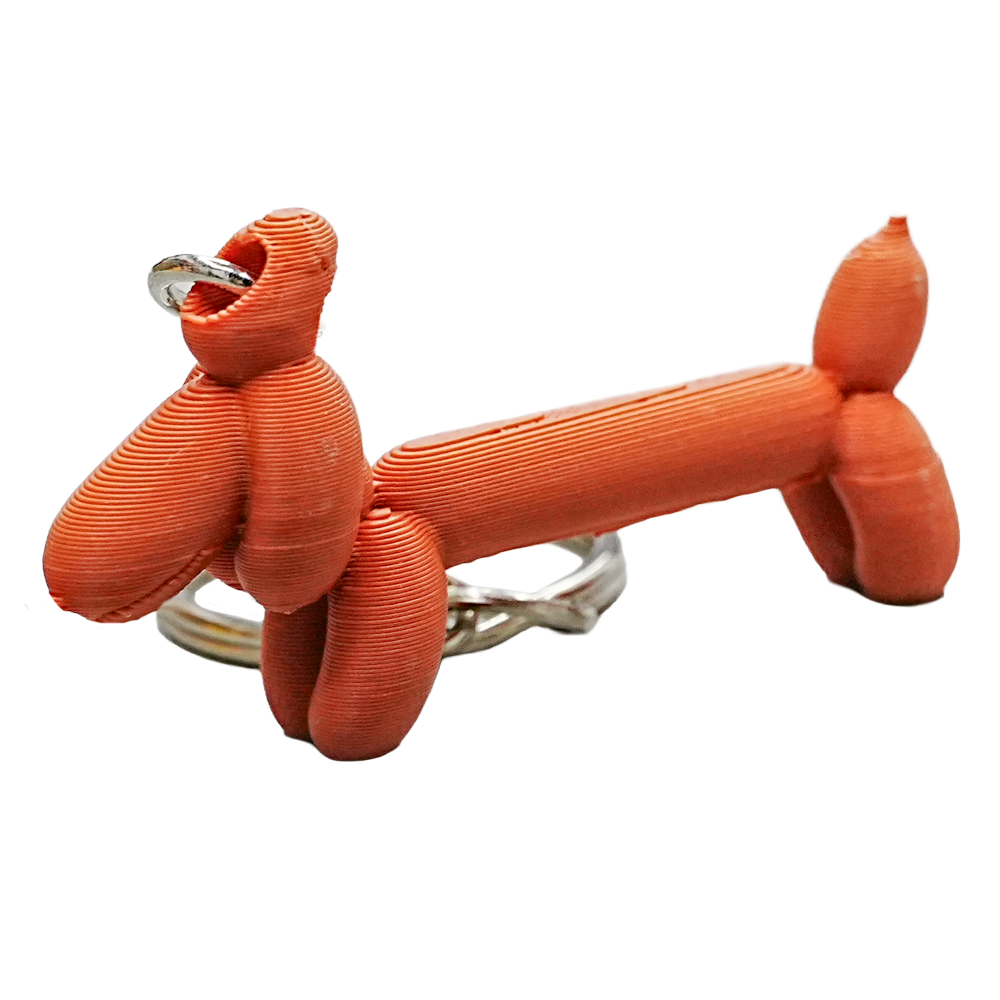 Wiener ballon hond sleutelhanger | Zwart